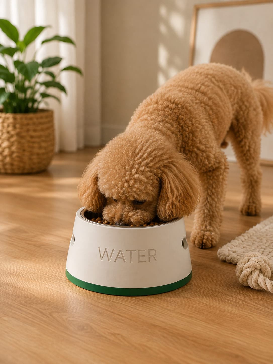 Ergonomic Pet Bowl — Bowl height in use