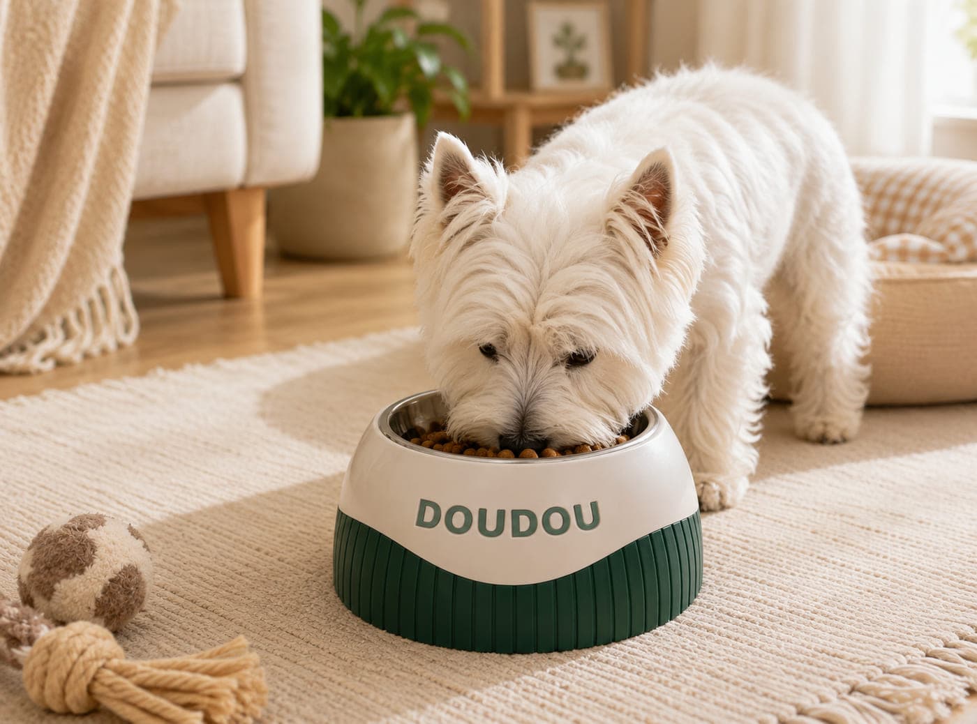 Ergonomic Pet Bowl — The bowl at home